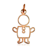Large Cookie Cutter Boy Charm for Mom, Grandma in 14k Pink Gold