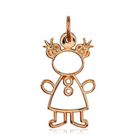 Large Cookie Cutter Girl Charm for Mom, Grandma in 18k Pink Gold