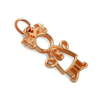 Large Cookie Cutter Girl Charm for Mom, Grandma in 14k Pink Gold