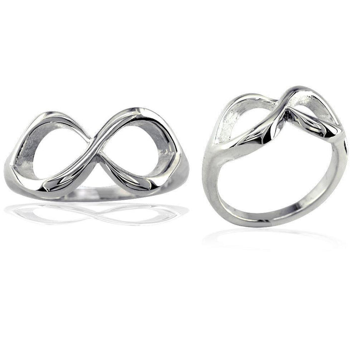 Classic Infinity Ring, 10mm Wide in 14K White Gold