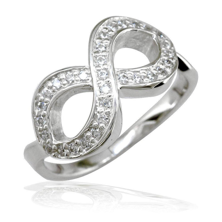 Cubic Zirconia Infinity Ring in Sterling Silver