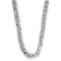 Mens Oval Claw Link Chain in Sterling Silver