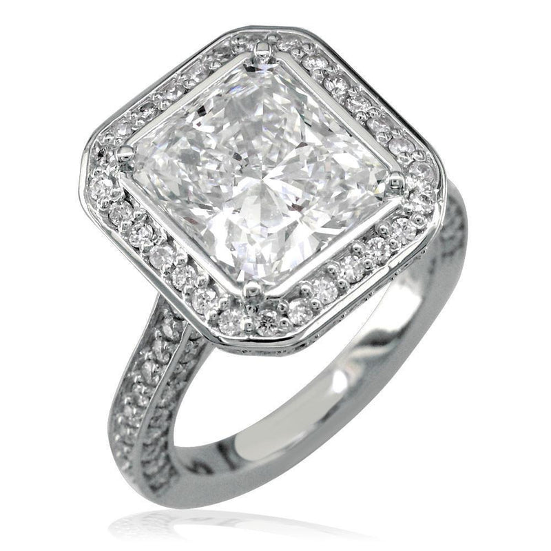 Large Radiant Cut Diamond Engagement Ring E/W-Z4352