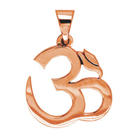 Large Classic Yoga Ohm, Om, Aum Charm in 14k Pink Gold