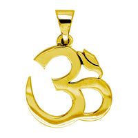 Large Classic Yoga Ohm, Om, Aum Charm in 14k Yellow Gold