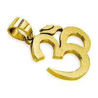 Large Classic Yoga Ohm, Om, Aum Charm in 14k Yellow Gold