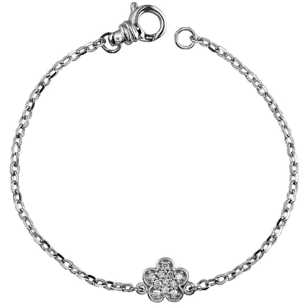 Diamond Flower Charm Bracelet