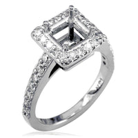 Diamond Engagement Ring Setting in 18K White Gold, 0.70CT