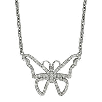 Small Diamond Butterfly Pendant and Chain, 0.25CT