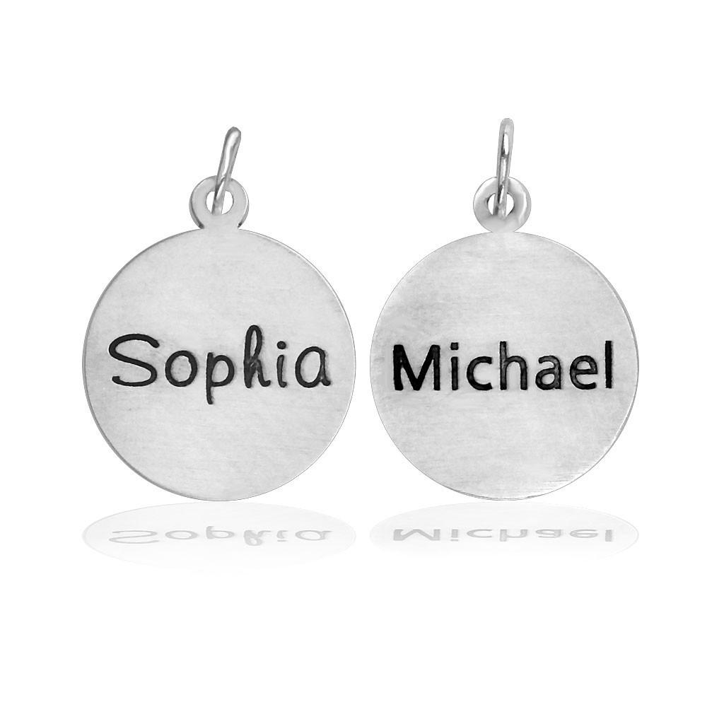 Personalized Name Charms in Sterling Silver - Half Inch Circles