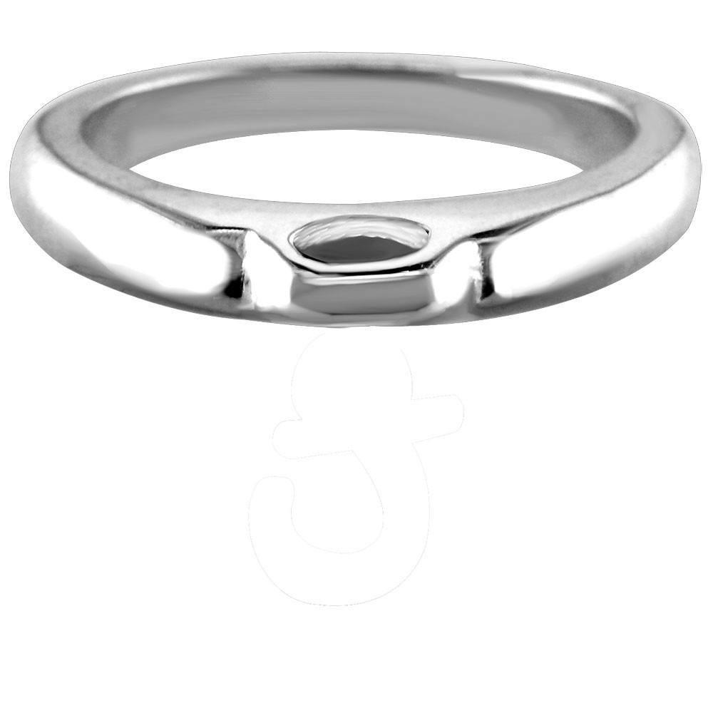 Wide - Domed Sterling Silver Charm Ring, 3.2mm Wide