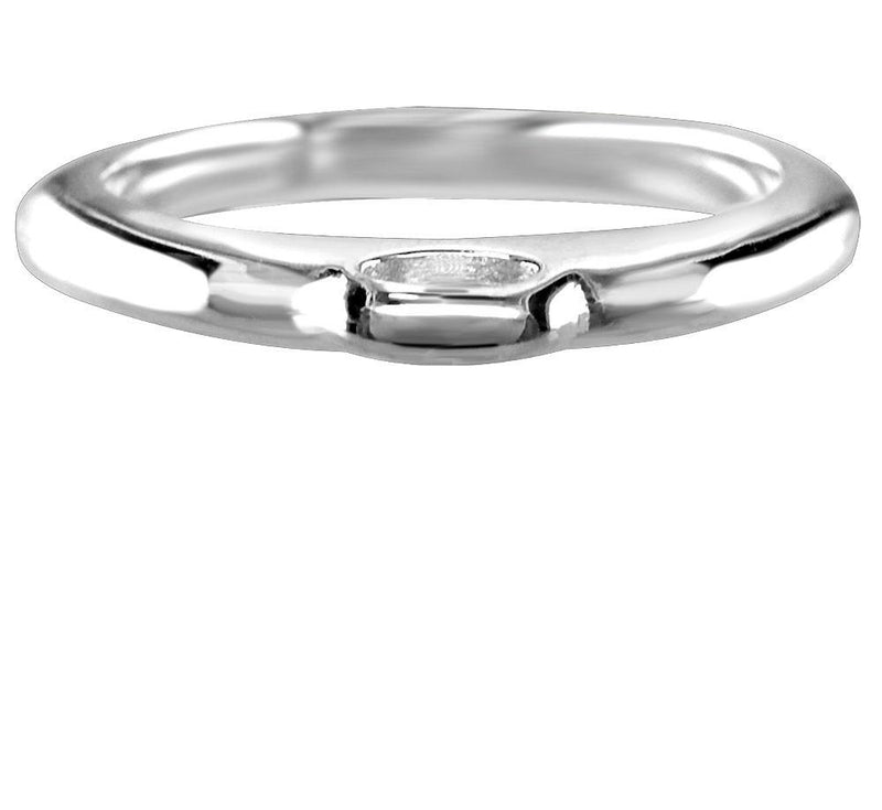 Domed Sterling Silver Charm Ring, 2.3mm Wide