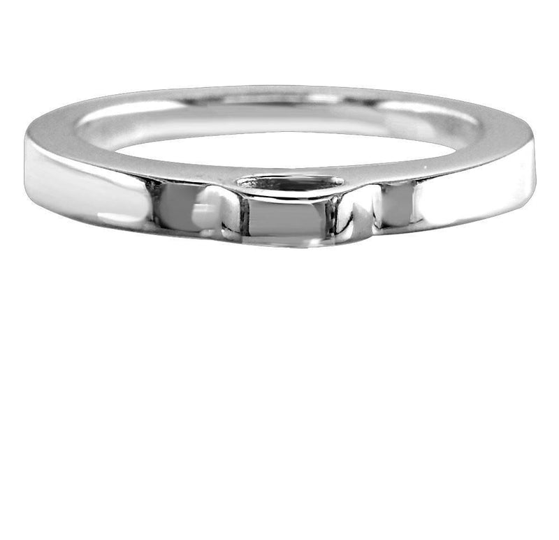 Flat Sterling Silver Charm Ring, 2mm Wide