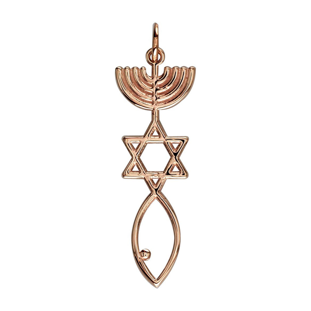 Messianic Seal Jewelry Charm in 18K rose (pink) gold