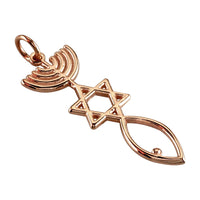 Messianic Seal Jewelry Charm in 14K Pink Gold