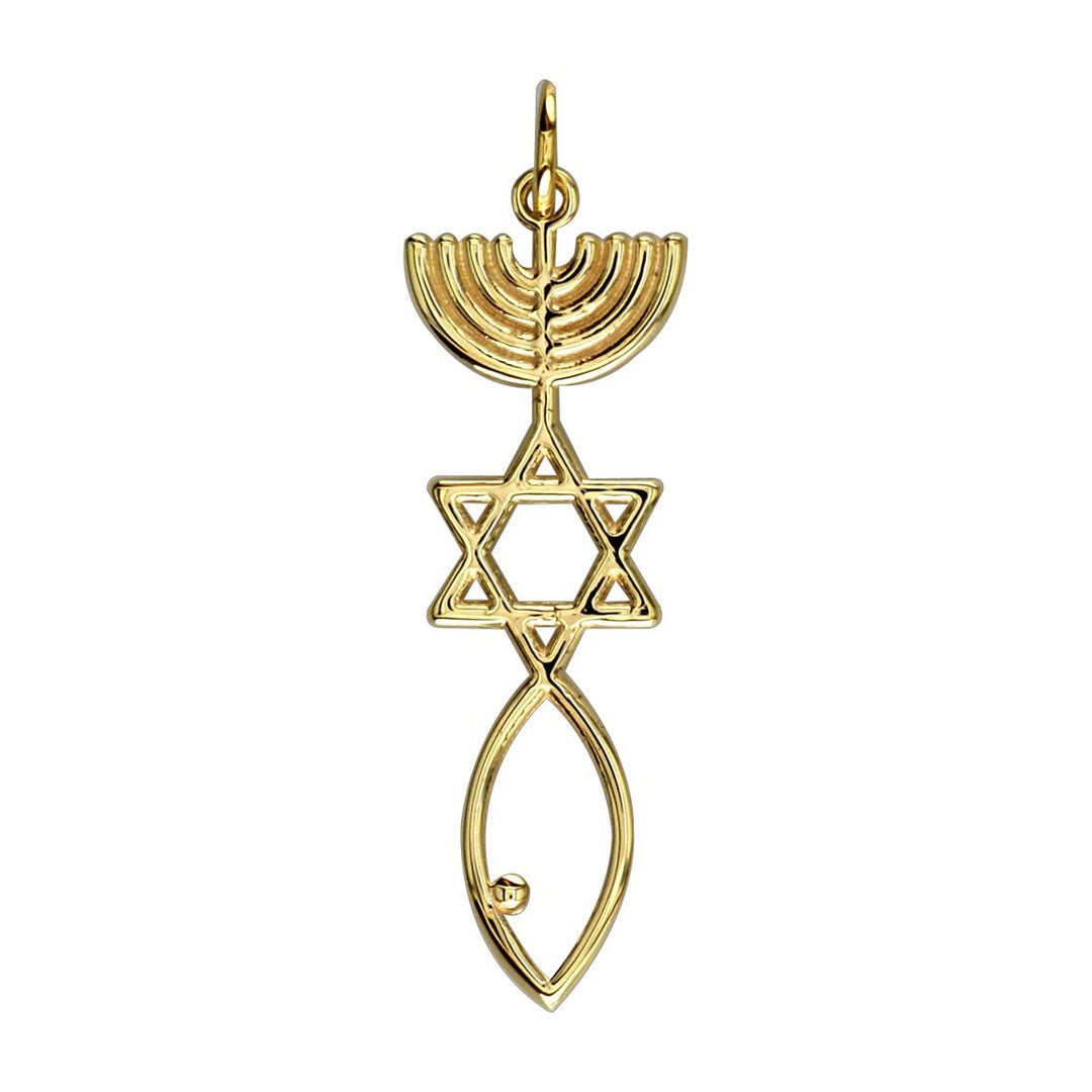 Messianic Seal Jewelry Charm in 14K Yellow Gold