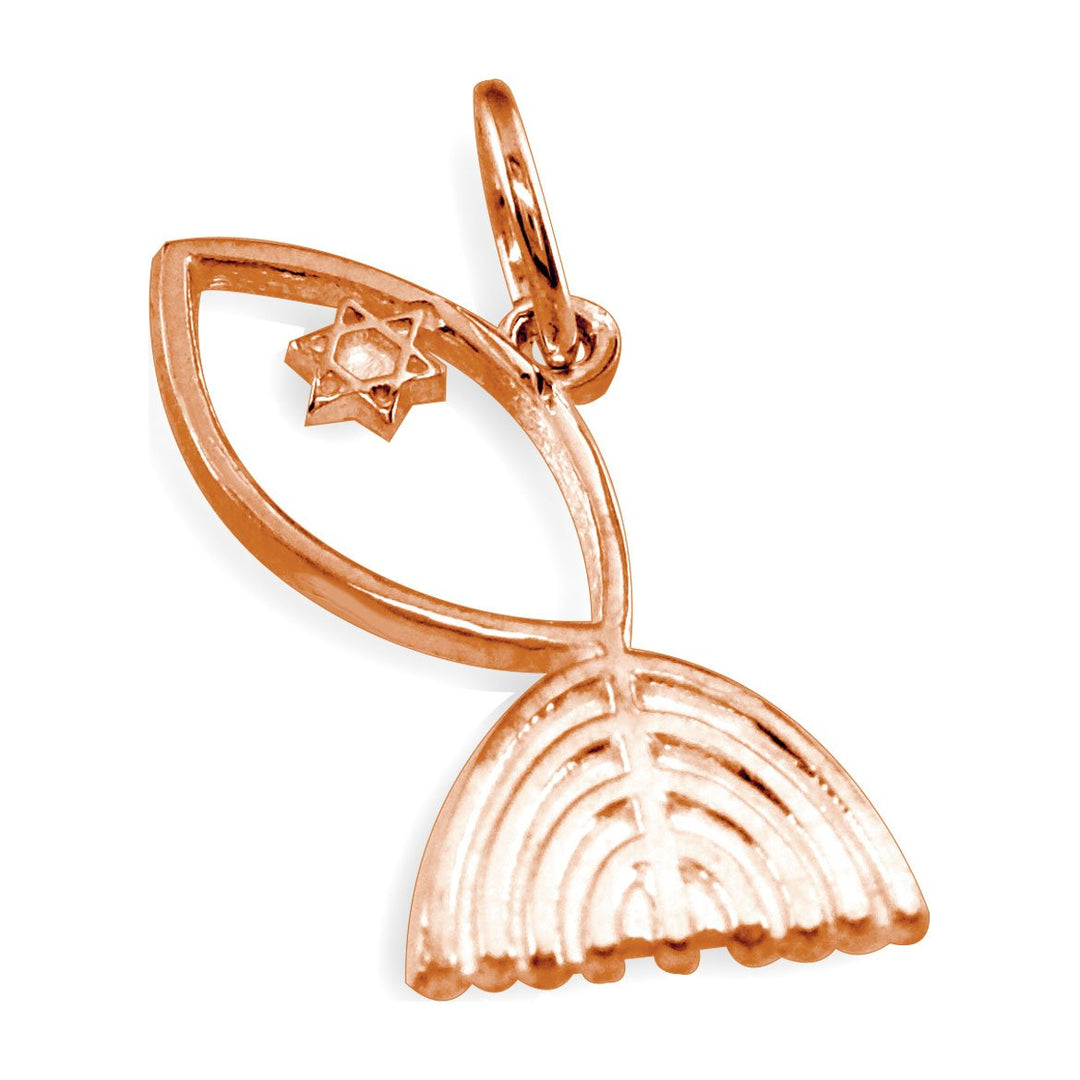 Messianic Fish Charm in 14K Pink Gold