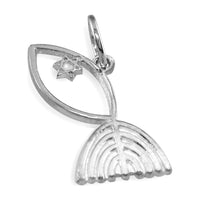Messianic Fish Charm in 14K White Gold