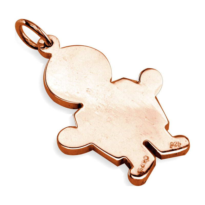 Large Autism Awareness Puzzle Boy Charm in 14K Pink Gold