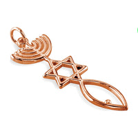 Large Size Messianic Seal Jewelry Charm in 14K Pink Gold