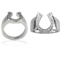 Horseshoe Ring 0.20 CT Diamonds in 14K White Gold
