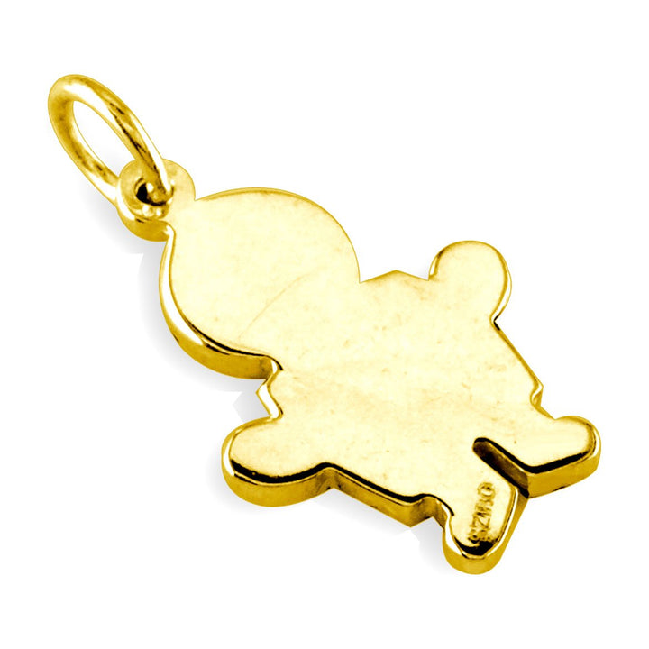 Small Autism Awareness Puzzle Boy Charm in 14K Yellow Gold