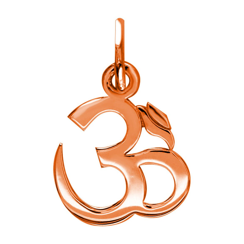 Small Classic Yoga Ohm, Om, Aum Charm in 14k Pink Gold