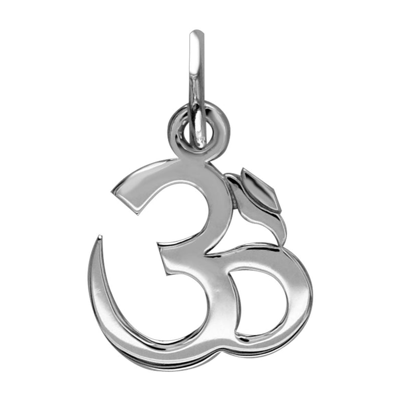 Small Classic Yoga Ohm, Om, Aum Charm in Sterling Silver