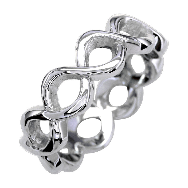 Eternity Style Infinity Ring, 6mm Wide in Sterling Silver