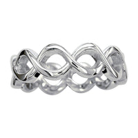 Eternity Style Infinity Ring, 6mm Wide in Sterling Silver