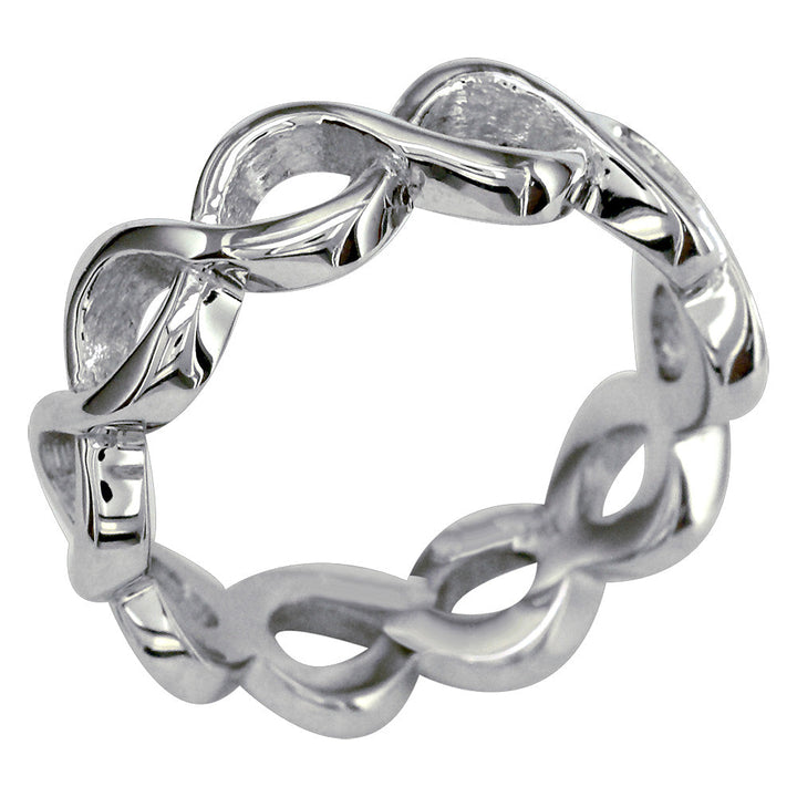Eternity Style Infinity Ring, 6mm Wide in Sterling Silver
