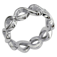 Eternity Style Infinity Ring, 6mm Wide in Sterling Silver