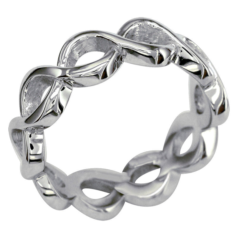 Eternity Style Infinity Ring, 6mm Wide in Sterling Silver