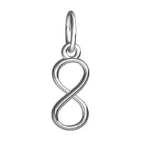 Mini Infinity Symbol Charm,4mm in Sterling Silver