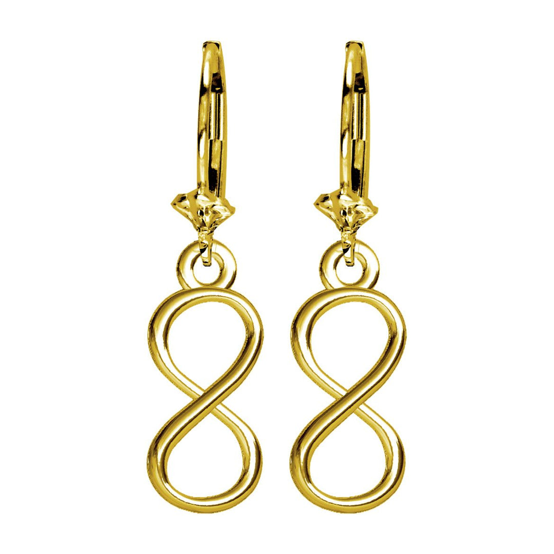 Small Infinity Symbol Earrings,6mm in 14K yellow gold