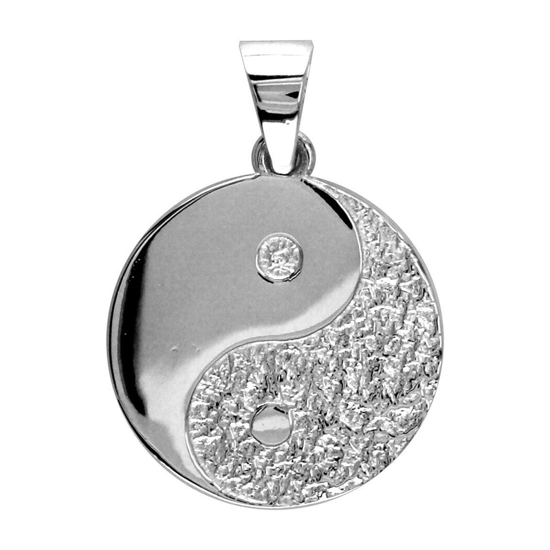 Medium Yin and Yang Charm in Sterling Silver, Two-Sided, 21mm