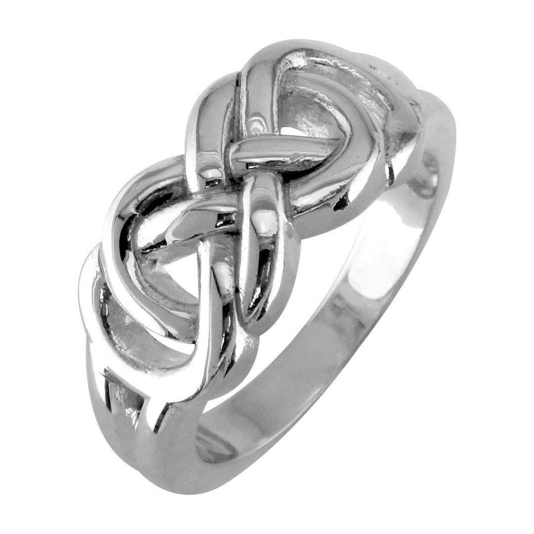 Large Double Infinity Ring, 9.5mm Wide in 14k White Gold