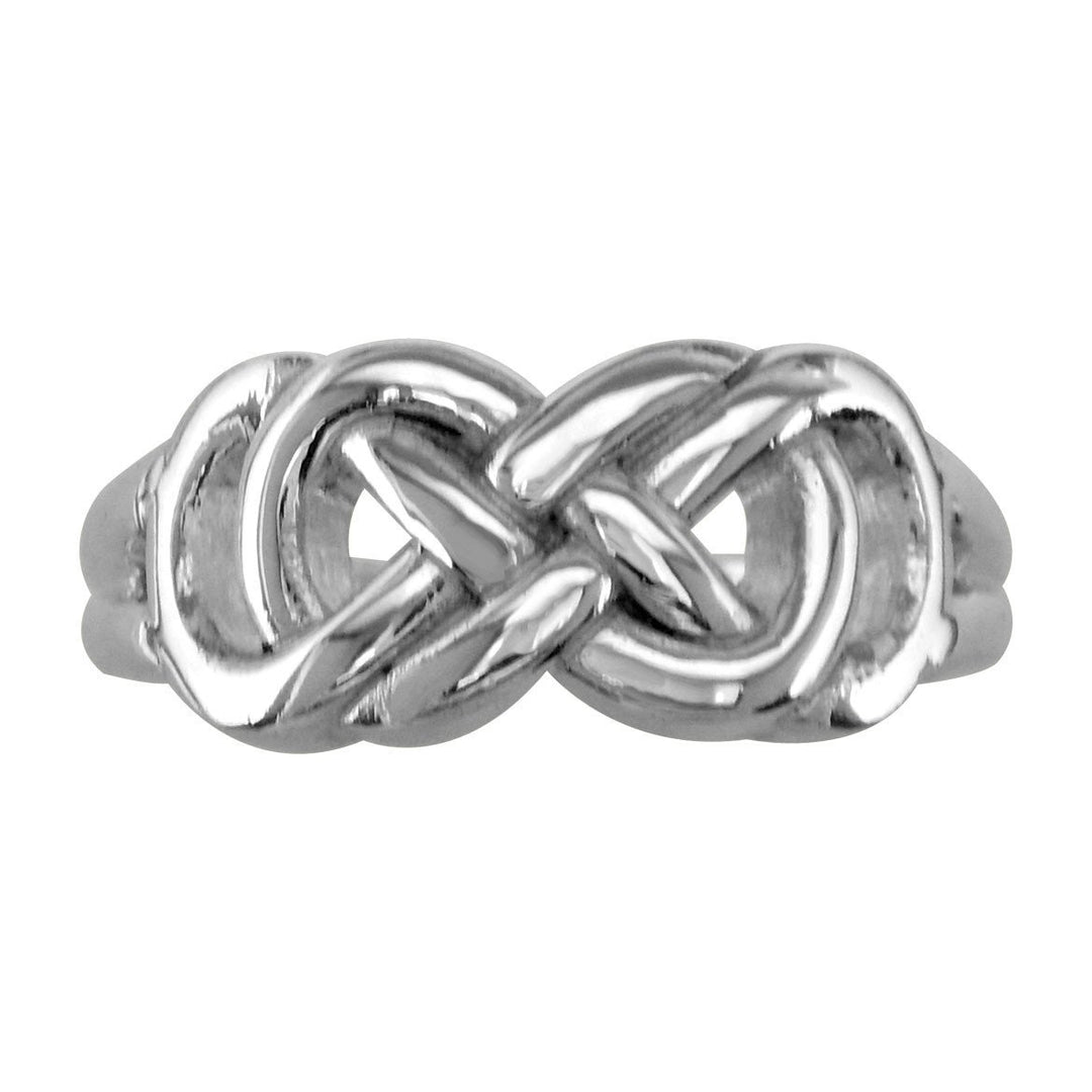 Large Double Infinity Ring, 9.5mm Wide in 14k White Gold