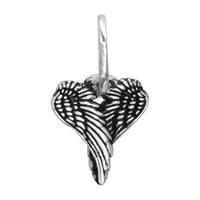 Mini Angel Heart Wings with Black, Wings Of Love,12mm in 14k White Gold