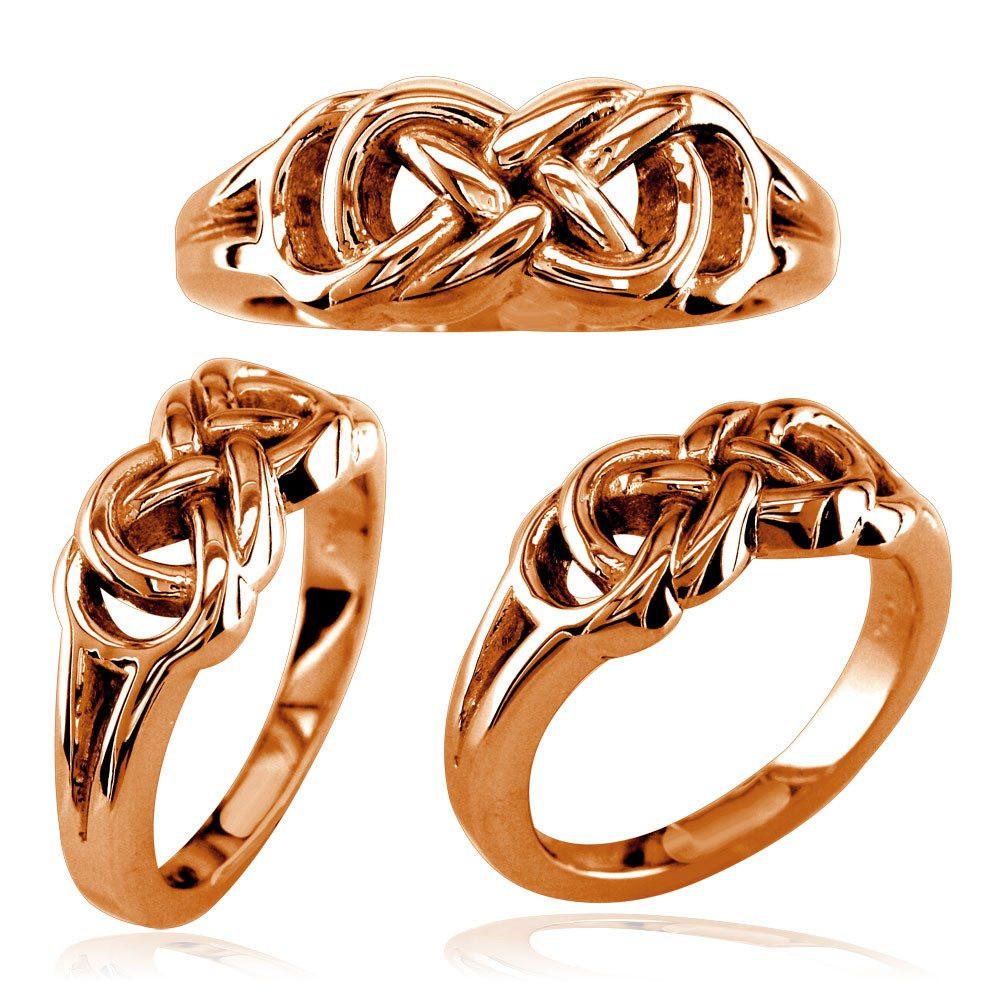 Thick and Heavy Double Infinity Ring, 7.5mm Wide in 14k Pink Gold