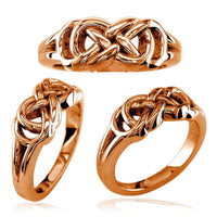 Thick and Heavy Double Infinity Ring, 7.5mm Wide in 14k Pink Gold