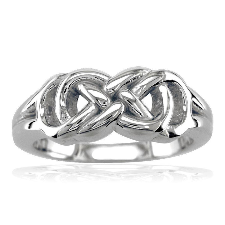 Thick and Heavy Double Infinity Ring, 7.5mm Wide in Sterling Silver