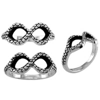 Reptile Scale Infinity Ring in Sterling Silver