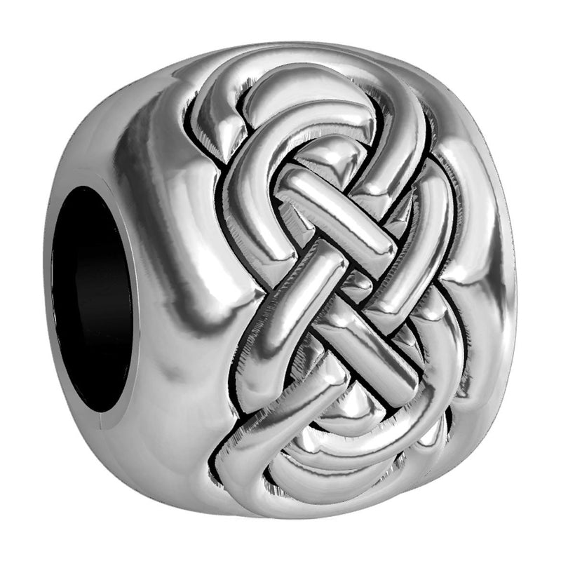 Double Infinity Symbol Charm Bracelet Bead in Sterling Silver