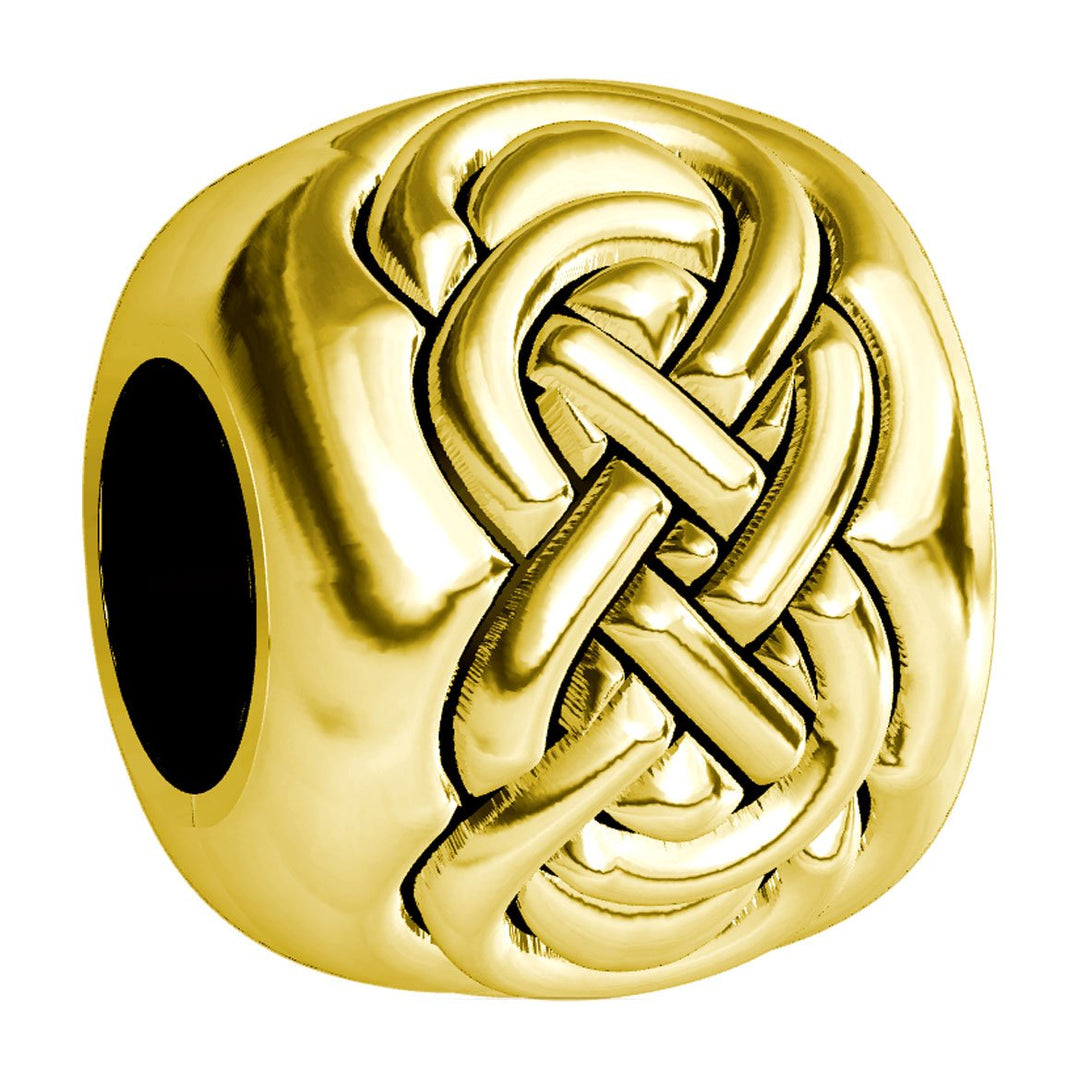 Double Infinity Symbol Charm Bracelet Bead in 14K Yellow gold