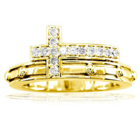 Diamond Rosary Ring in 18K Yellow Gold