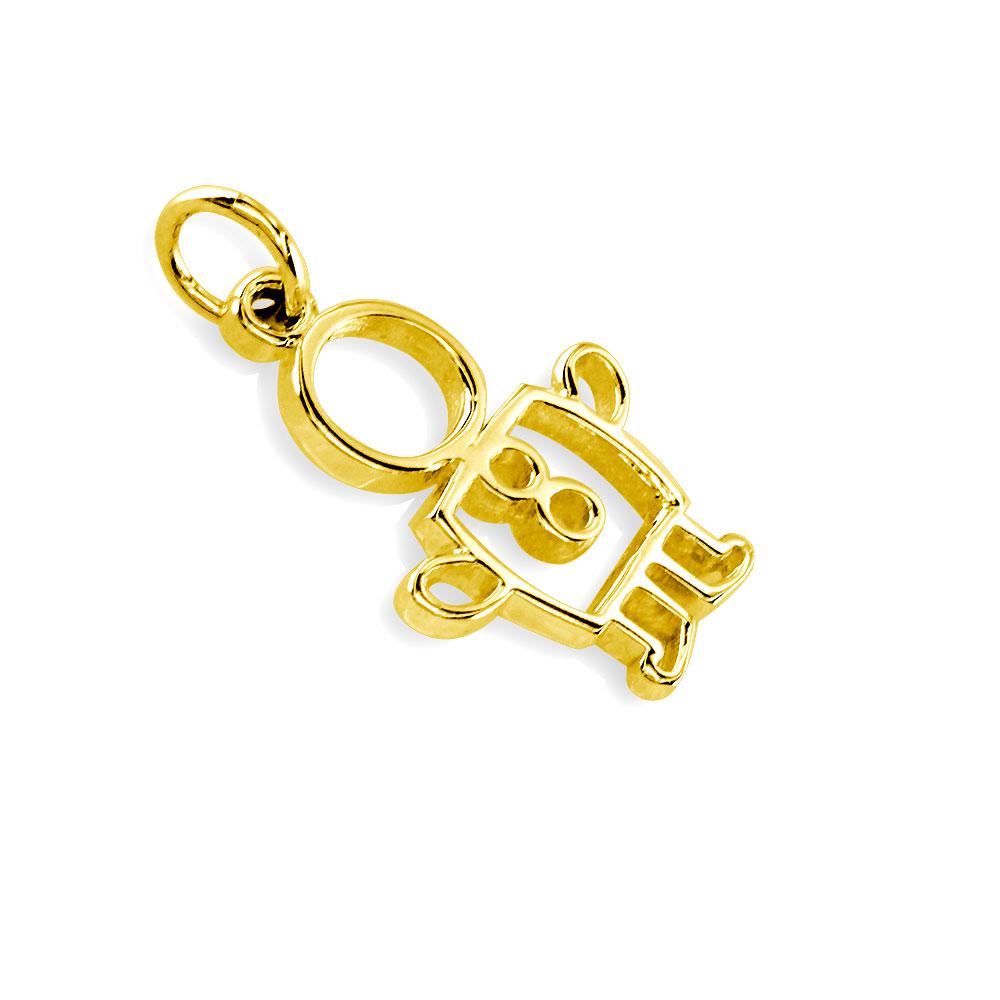 Small Cookie Cutter Boy Charm for Mom, Grandma in 18k Yellow Gold