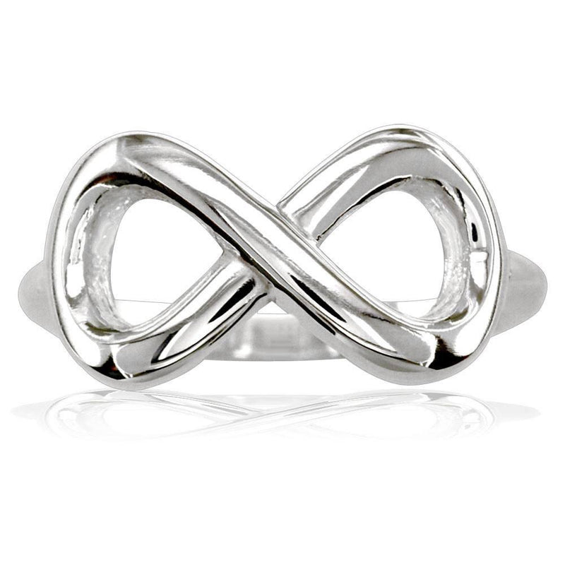 Wide Flowing Infinity Ring in Sterling Silver