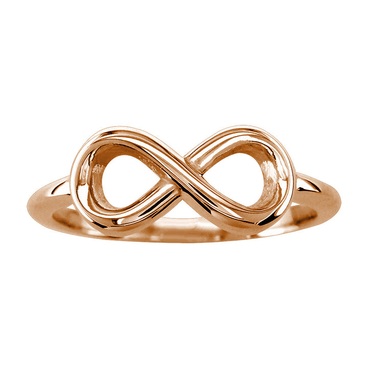 Small Flowing Infinity Ring in 14k Pink, Rose Gold