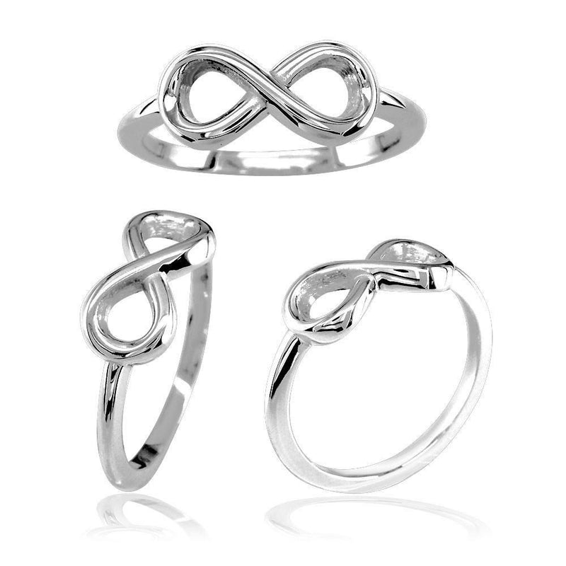Small Flowing Infinity Ring in 14k White Gold